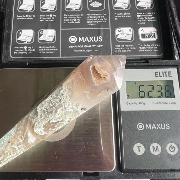 Moss Agate Crystal Meditation Wand (#8) - Picture 11 of 11